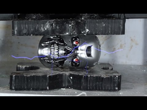 Terminator Skull Crushed In A Hydraulic Press! Video