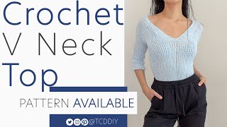 Crochet V Neck Top | Pattern &amp; Tutorial DIY