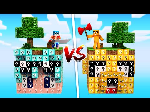 TIMBA Vs MIKECRACK 😱 ¿CUAL ES EL MEJOR SKYBLOCK DE LUCKY BLOCKS DE MINECRAFT?