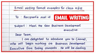 Email Writing Format for Introducing a New Employee | Email writing examples
