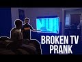 BROKEN TV SCREEN PRANK ON BOYFRIEND HE GETS MAD