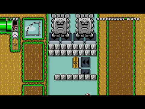 Skaution's Thwomp Chase by Glen V5 🍄 Super Mario Maker 2 ✹Switch✹ #blf