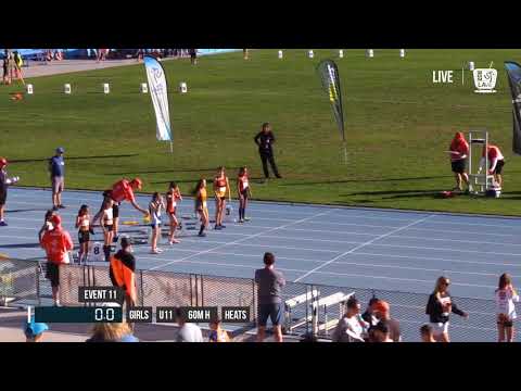 GIRLS U11 60M HURDLE HEAT 3 - 2018 STATE TRACK AND FIELD CHAMPIONSHIPS // LAVicTV