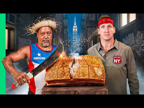 Extreme NYC Street Food! Sidewalk Lechon!!