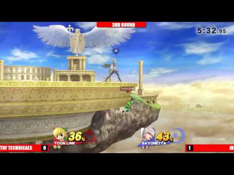 Get Smashed XII - TNF|Technicals (Toon Link) vs Yatta|JK (Bayonetta)