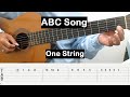 ABC Song Guitar Tutorial One String Guitar Tabs Single String Guitar Lessons for Beginners