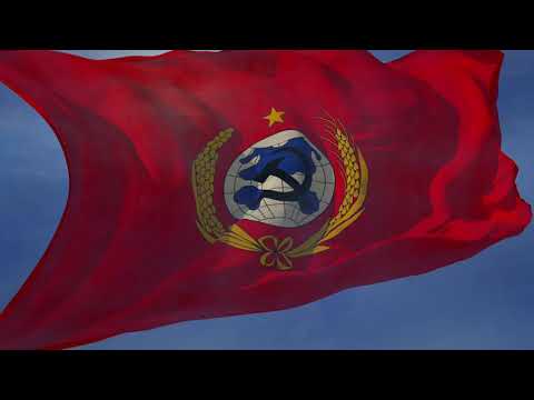 Waving flag and National Anthem of the Chinese Soviet Republic (historical)