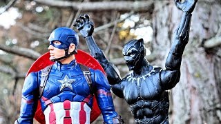 Black Panther vs Captain America & Titan Hero Action Figure Battle!