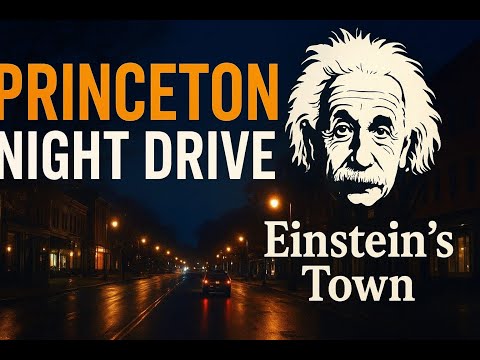 Einstein's Town - Princeton New Jersey Night Drive | | Downtown Lights & Ivy League Streets | 4K UHD