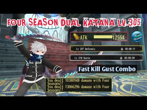 Toram Online - 12.5K Monster ATK Dual Katana Four Season Build Lv.305