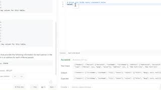 YouTube video 'SQL LeftJoinVideo - Solution to LeetCode 175 - Combine Two Tables'