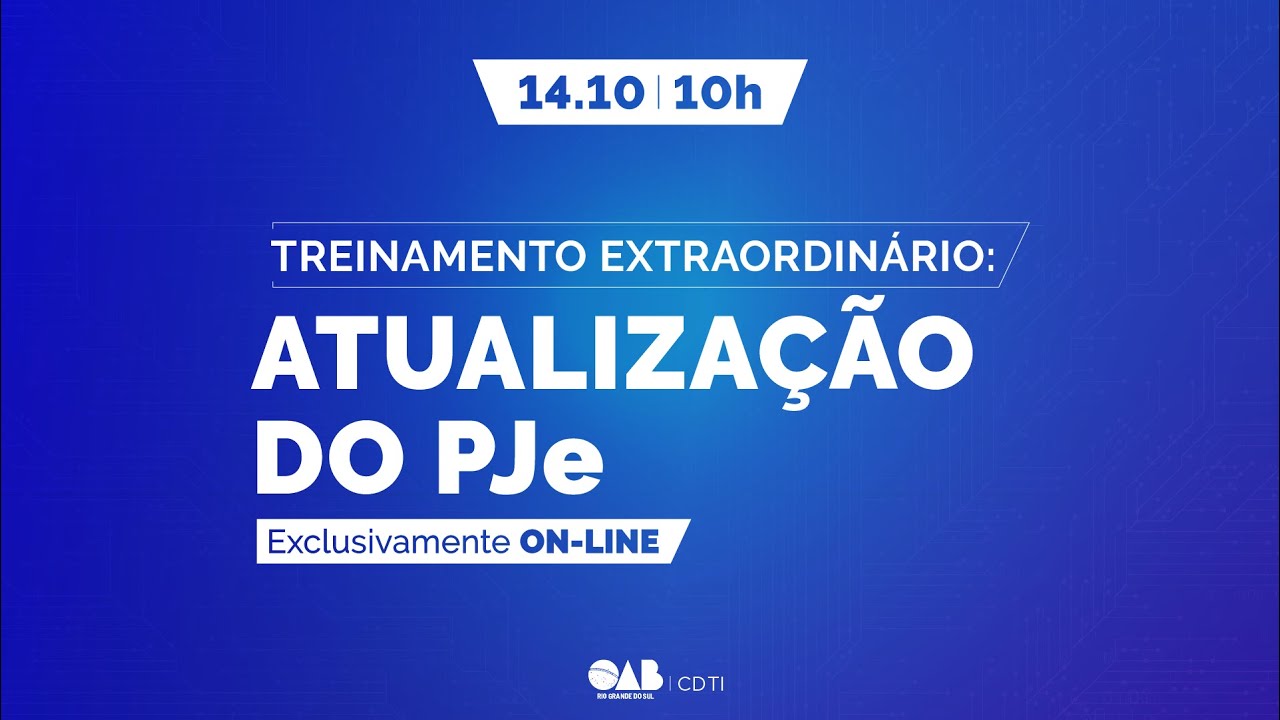Treinamento extraordinário: atualização do PJe