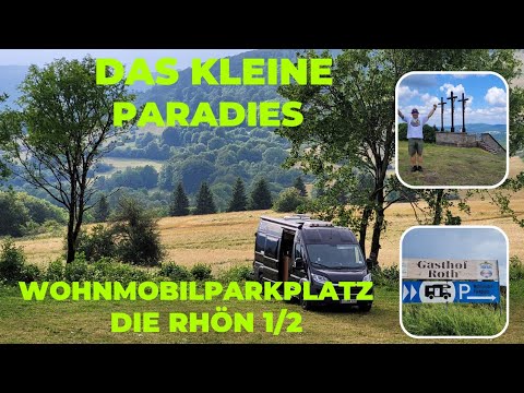 Wohnmobilstellplatz in der Rhön bei Bischofsheim.