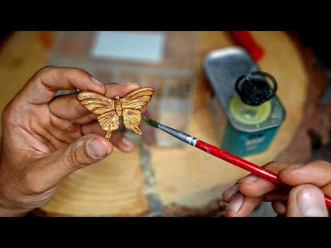 "Wood Butterfly Pendant – Satisfying Handcrafted Minimalist Design"