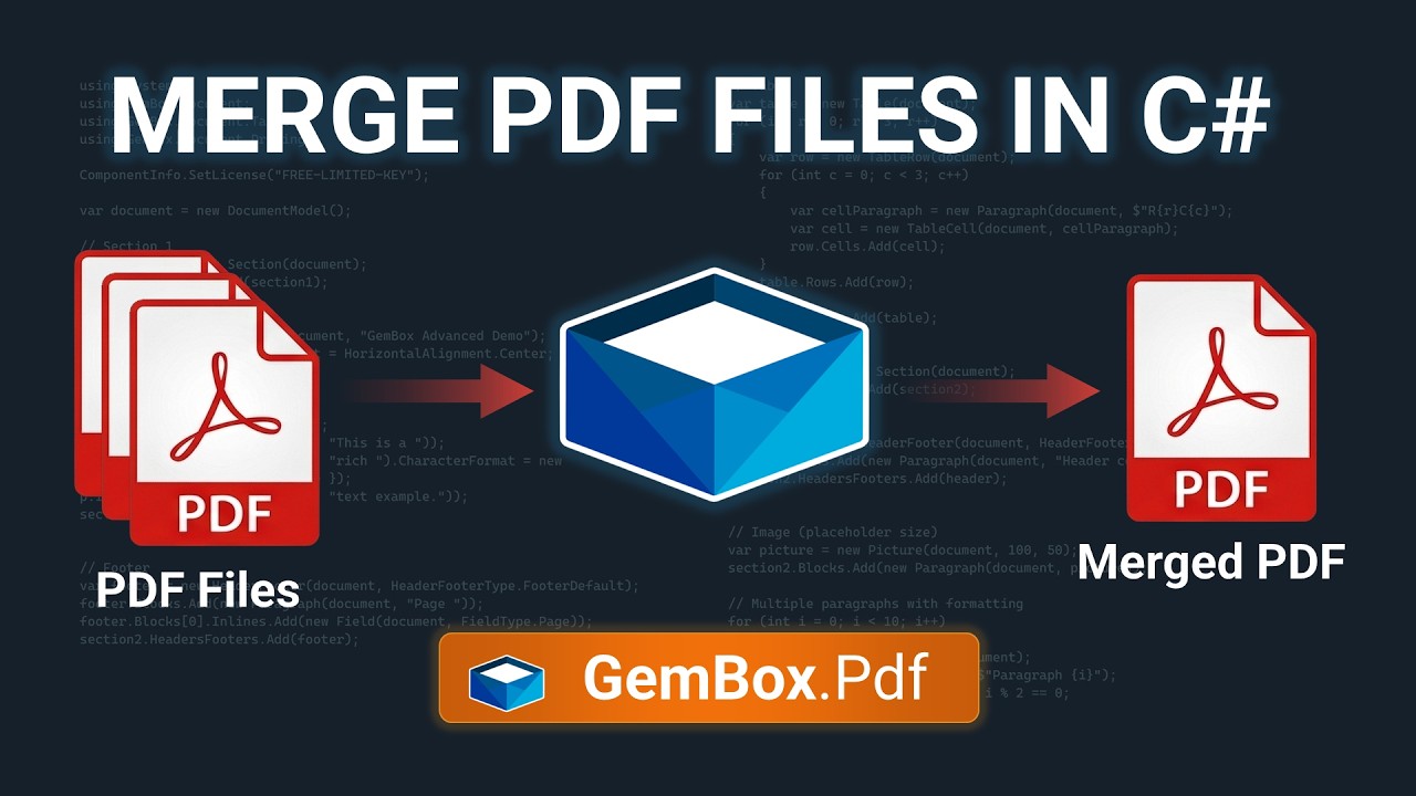 Watch: How to Merge PDF Files in C# and .NET