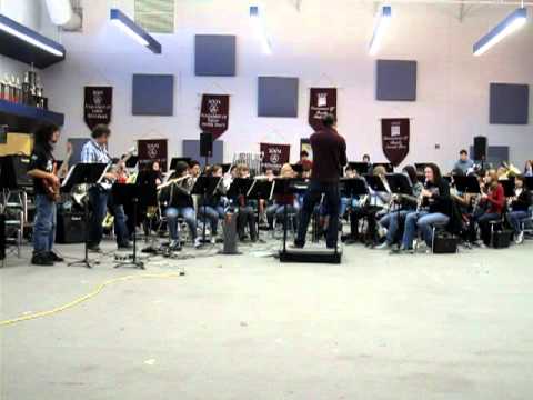 Las Cruces High School Symphonic WInds Chaos Theory with Jim Bonney the composer and soloist Part 1