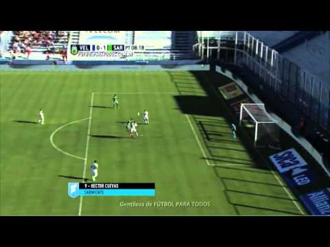 Gol de Cuevas. Vélez 0 - Sarmiento 1. Fecha 4. Primera División 2015. FPT.