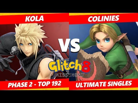 Glitch 8 SSBU - Kola (Cloud, Roy) Vs. Colinies (Young Link, Roy) Smash Ultimate Tournament Top 192