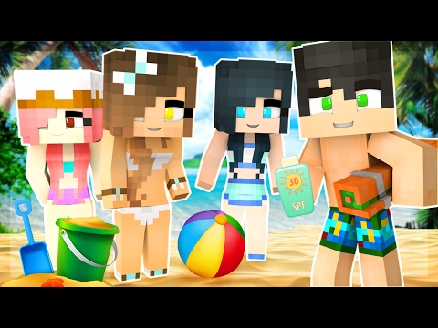 Minecraft - BABIES GO TO THE BEACH!! BUILDING THE BEST SANDCASTLE!!! (Minecraft Roleplay)