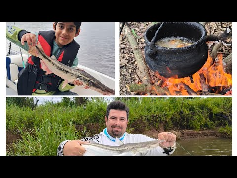 🎣Pesca de Mandure Cuchara y sale un frito 😍  Puerto Vilelas chaco  #amigosdepesca