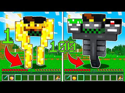 MINECRAFT MA OGNI LIVELLO = TI TRASFORMI - CACCIA ALL'UOMO