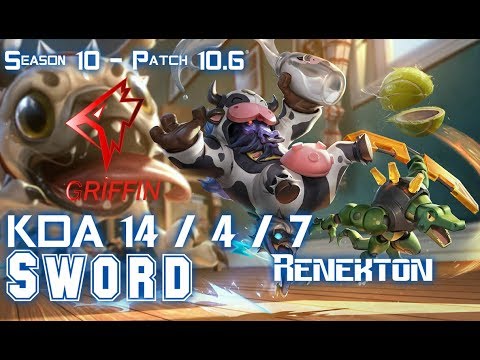 GRF Sword RENEKTON vs SETT Top - Patch 10.6 KR Ranked