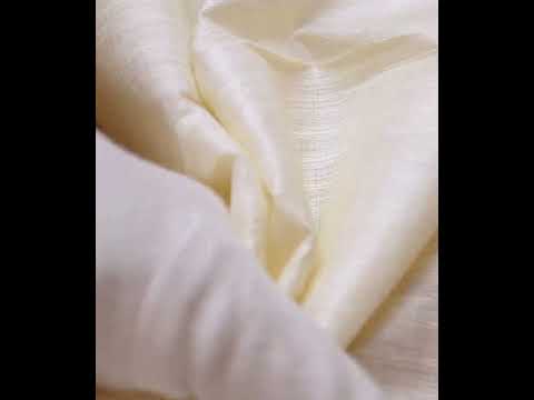 Plain Natural Tussar & Matka Silk Blend 78 GSM Handwoven Fabric — video