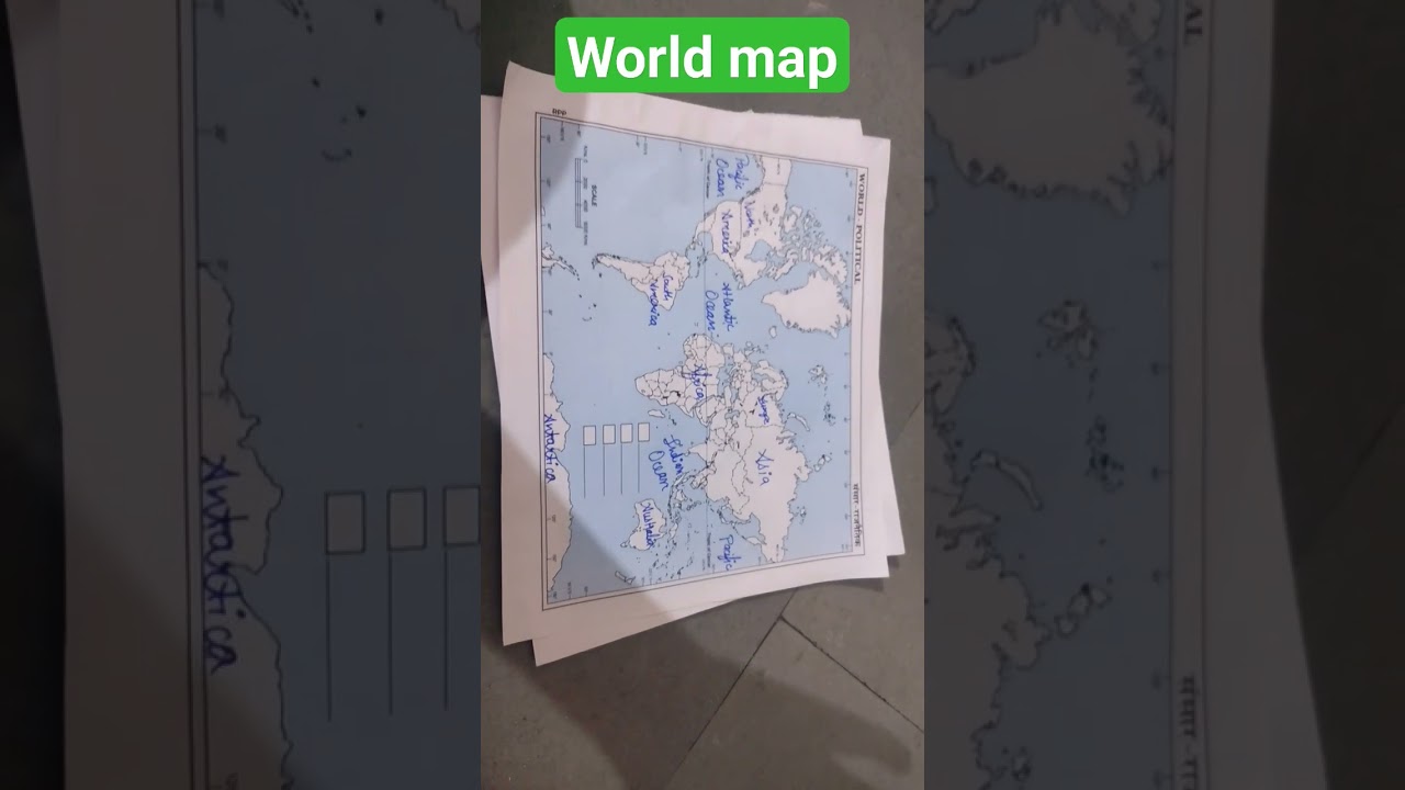 WORLD MAP CONTINENTS , OCEANS