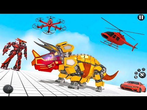 Dino Robot Car Game: Yellow Flying Robot Transforming Game 21 #2 - Android Gameplay