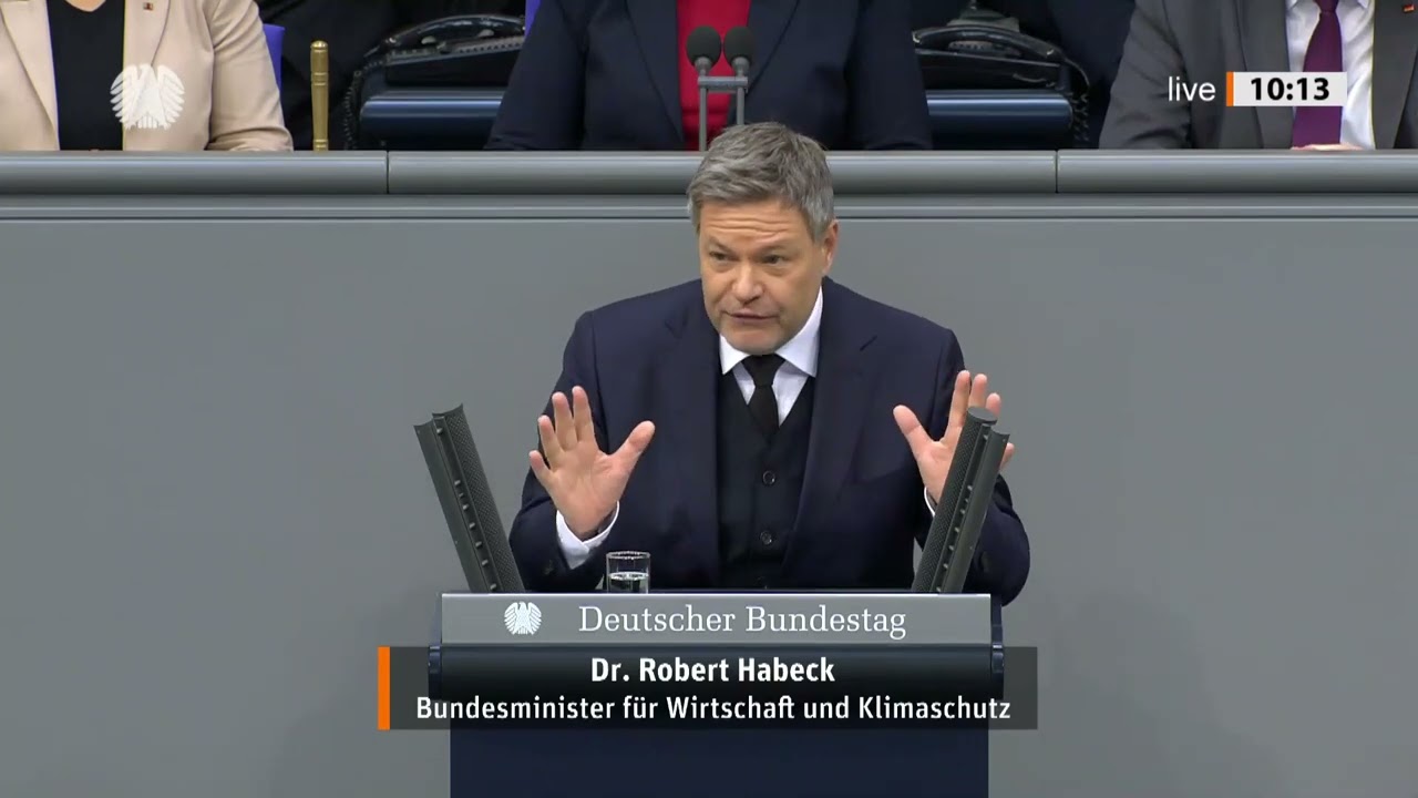 Bundesminister Robert Habeck im Bundestag am 11. Februar 2025