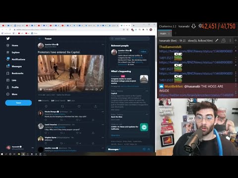 Hasan Piker watches the January 6 riots unfold (hasanabi)