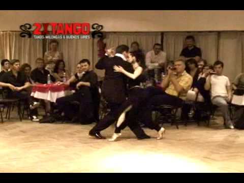  Oscar Martinez Pey  and  Gabriela Amalfitani  are  dancing  to  the  milonga  "  Morena  "
