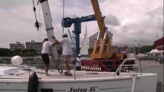 preview picture of video 'Rigging XL, Mast setzen auf einer Charteryacht der Premiumklasse, der Hanse 540e Fantasy XL'