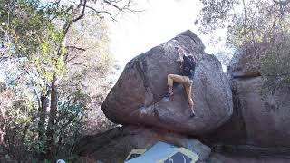 Video thumbnail of Fideuà, 7b+. Can Bruguera