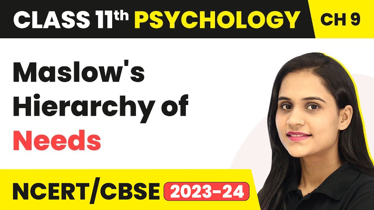 Maslow's Hierarchy of Needs - Motivation and Emotion | Class 11 Psychology Chapter 9
