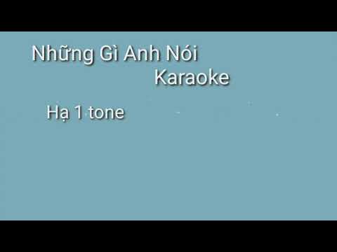 Những Gì Anh Nói - Karaoke ( hạ 1 tone )