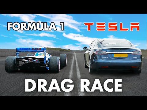 Tesla Model S vs Benetton B197: Picada