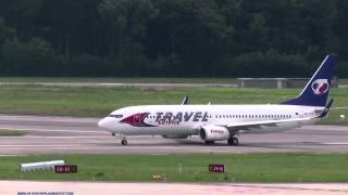 preview picture of video 'Travel Service SKYTRAVEL Boeing 737-86N OK-TVS Take Off Rotate vom Flughafen Zürich Kloten'