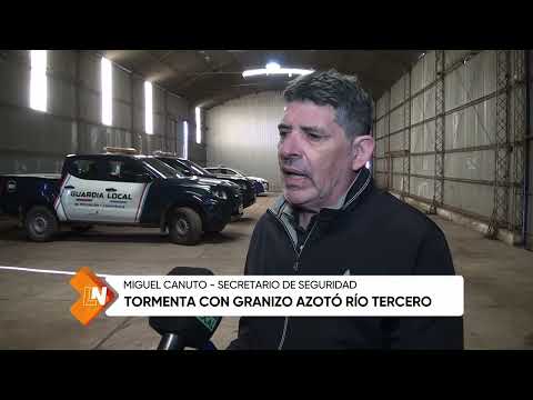 Tormenta con granizo azotó Río Tercero, Miguel Canuto