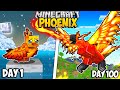 I Survived 100 Days As A PHOENIX In Minecraft