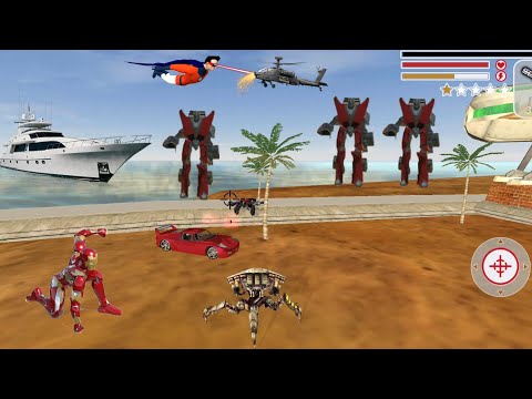 Super Iron Rope Hero - Fighting Gangstar Crime (Spider Robot Fight Car Robot) - Android Gameplay HD