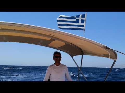 Enjoing the Meltemi wind at 20+ knots.