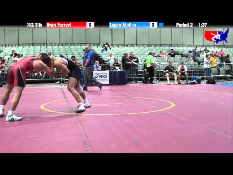 Ryan Forrest vs. Logan Molina at 2013 Junior Nationals - FILA - FS