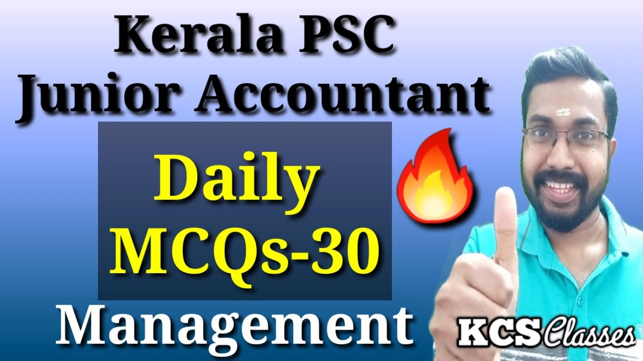 Kerala PSC Junior Accountant 🔥 |Daily MCQs-30|Management 