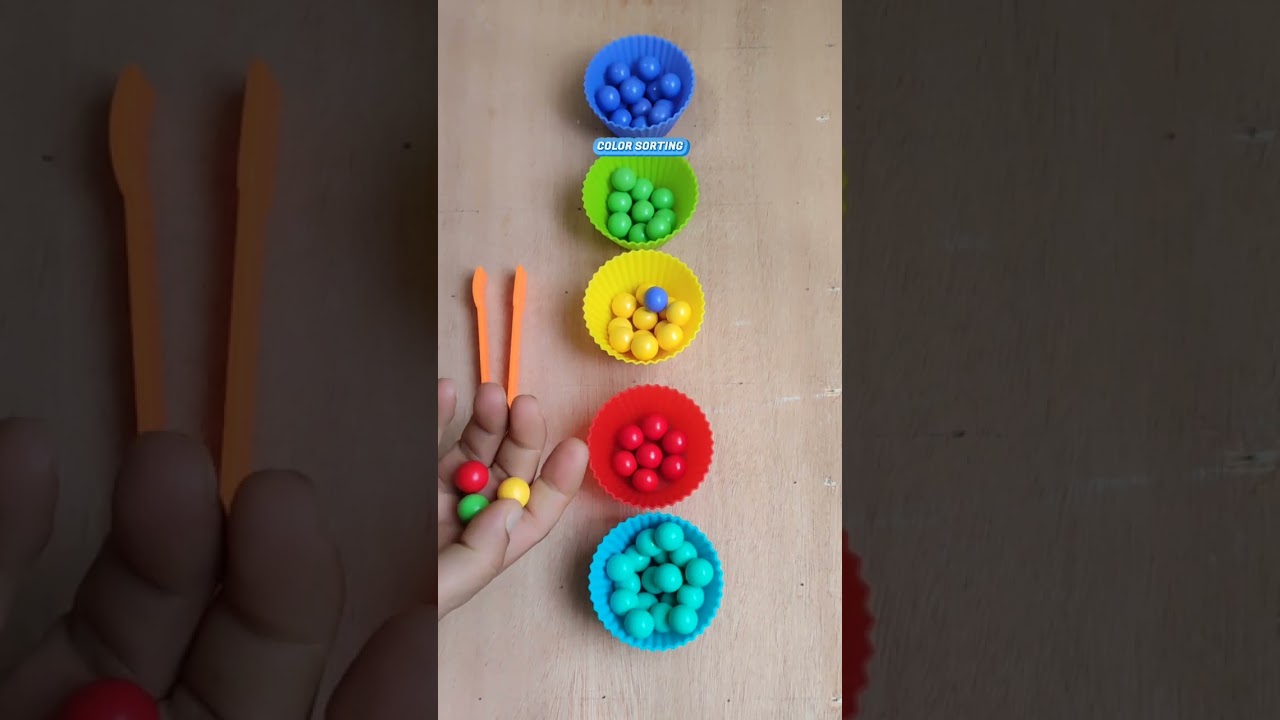 Colour Sorting asmr 🔵🟡🔴#asmr #satisfying #relaxing #playhouse