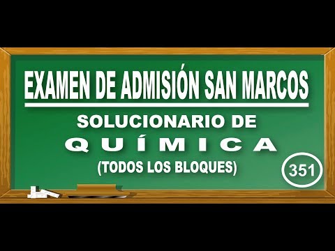 SOLUCIONARIO UNMSM 2019-II: QUÍMICA (TODOS LOS BLOQUES) - ADMISIÓN SAN MARCOS - DECO