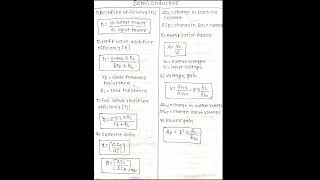 SEMICONDUCTOR CLASS 12 PHYSICS FORMULA NOTES ☑☑
