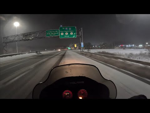 First ride of season, winter 2025 - city riding snowmobile. UPSTATE, NY #polaris #snowmobile #brap