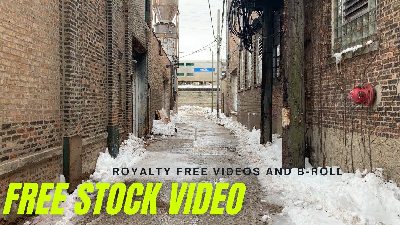 Chicago Alley Free Stock Video | Snowy Chicago Alley | Chicago Old Bridge | Winter In Chicago