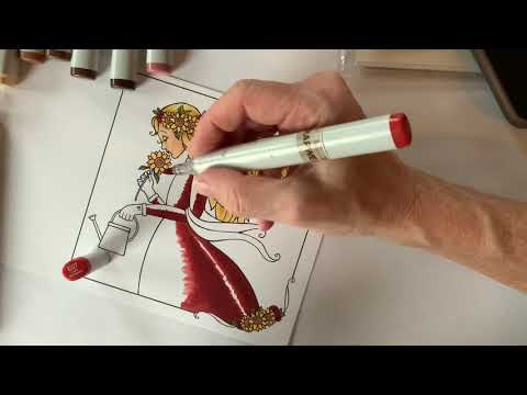 CCR   Autumn Harvest Angel Copic Coloring